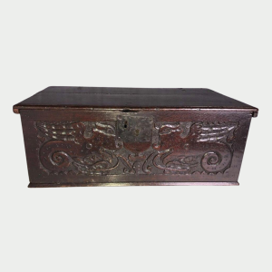 Very well carved bible box, 17th century