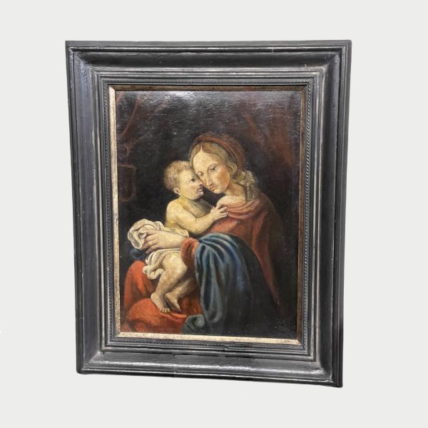 16th/17th Century Oil on Canvas Madonna and Child