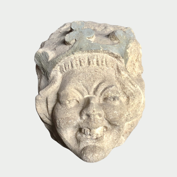 Stone head of a jester 15th Century