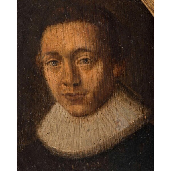 Oil on panel, Continental c.1620 Closeup Face