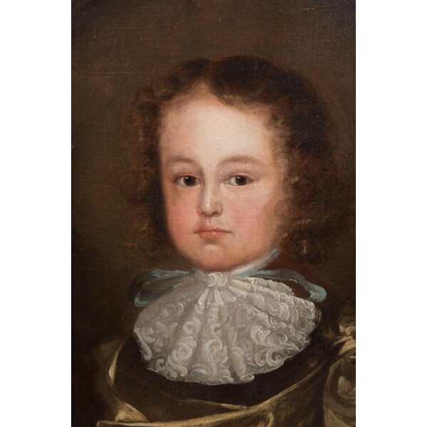 Oil on canvas of young boy, 17th century Closeup of Face