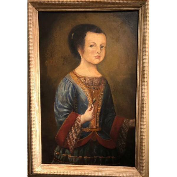 Late 17th Century oil on panel of a young girl With Frame