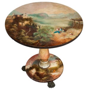 Antique painted centre table, English 19th century Top View