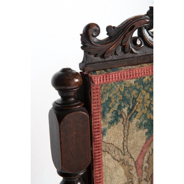 Antique Needlework and walnut screen, English C.1700 Closeup