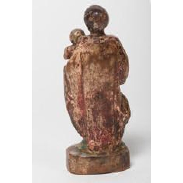 Antique Small woodcarving of saint (Continental, c. 1620) Back