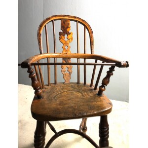Burr Yew Childs High Chair c1800 Front View
