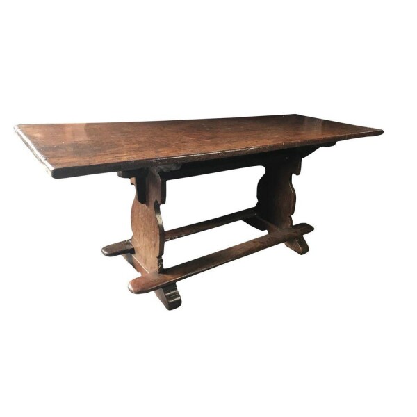 18th Century Oak Trestle Table Side View