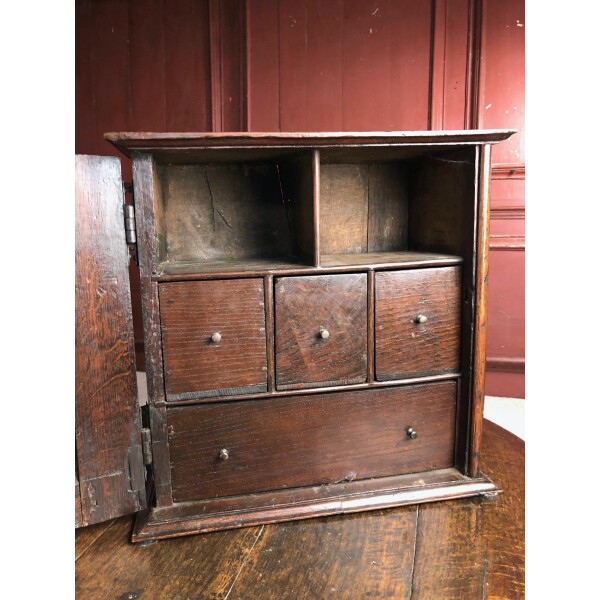 Good oak spice cupboard Drawers Closed