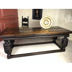 16th century oak draw leaf table Front