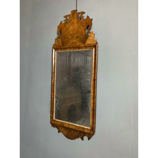 Antique Walnut Mirror late 17th Century On Wall