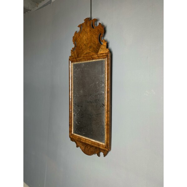 Antique Walnut Mirror late 17th Century on Wall