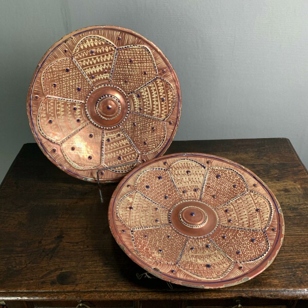 Pair of Hispano-Moresque plates c1800 Back Side