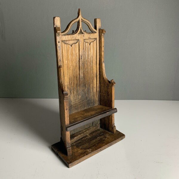 17th Century Miniature Oak Chair Front