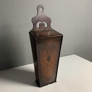 Oak and Cross banded candle box Circa 1800