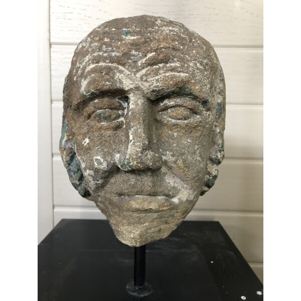 Stone head of a man circa 1600