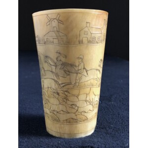 Antique Cup with Horse Engravings