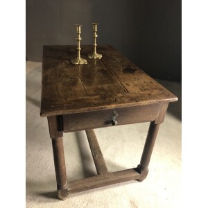 French Oak Table Late 17th Century Top