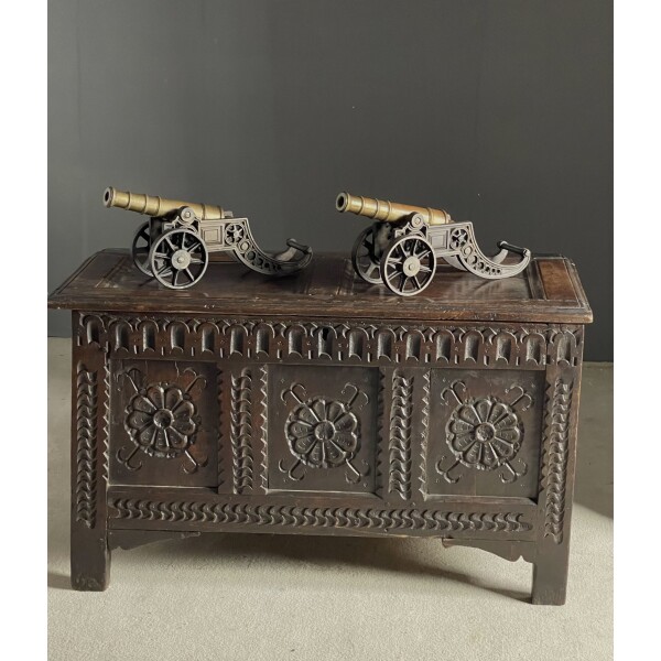 Antique Chest with cannons on top