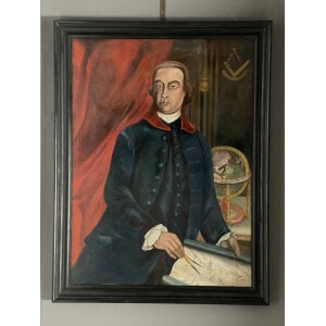 18th Century Oil on canvas portrait painting Front with Frame