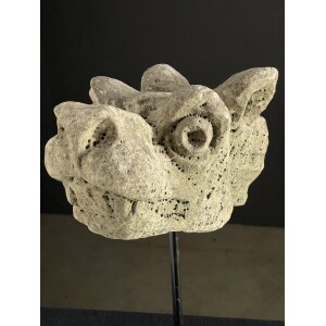Very good grotesque limestone head 16c or earlier