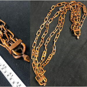 A very long and rare Welsh intricate love chain in excellent condition c1860