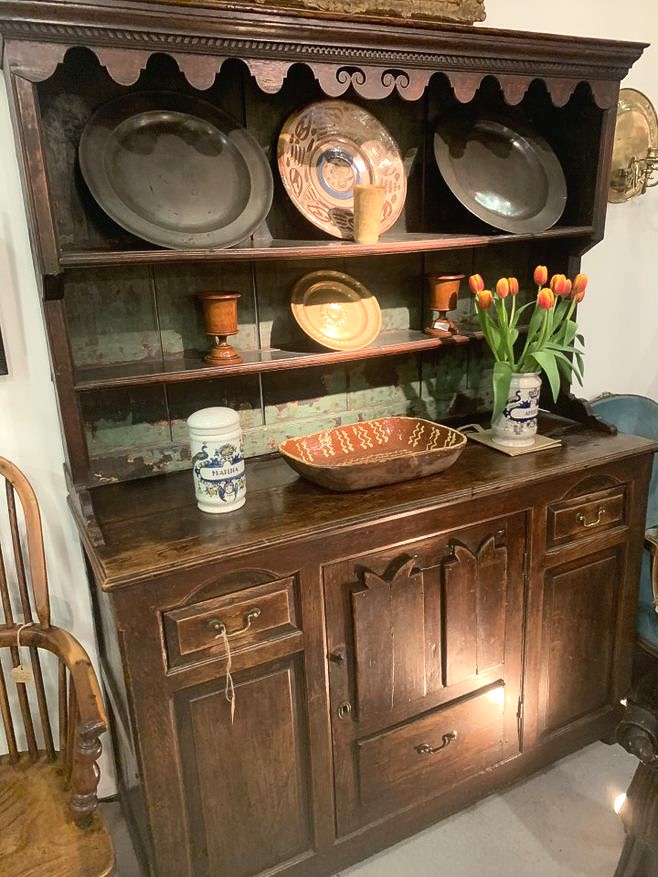 antique country oak dresser 