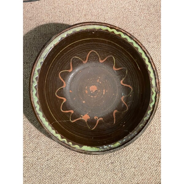 Slipware dish 40cms diameter restoration c1840