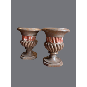 Pair of 19th Century marble urns