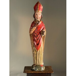 A superb wood carving of a cardinal c1530