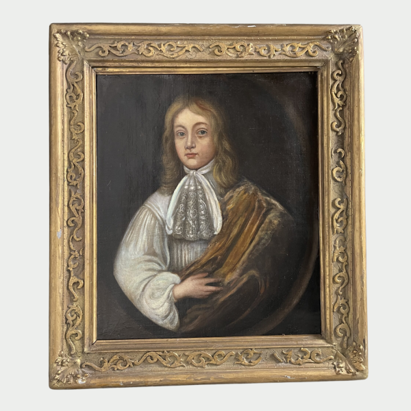 C1680 oil on canvas portrait of a young man