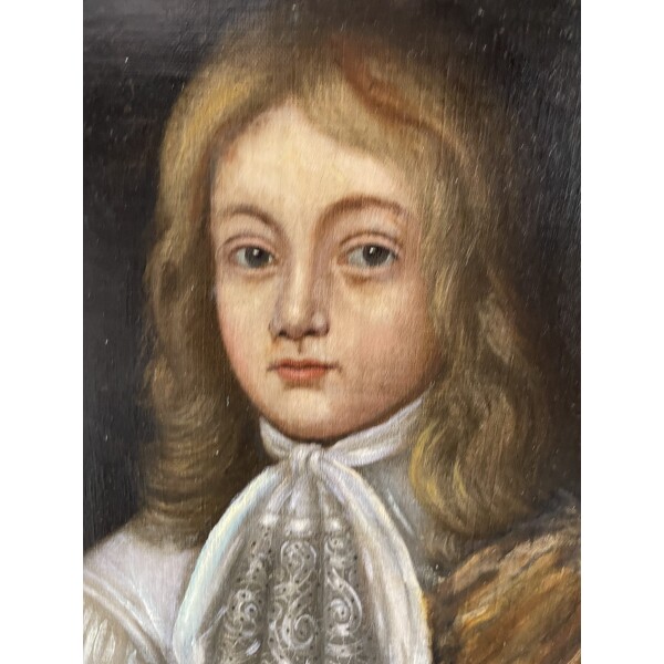 C1680 oil on canvas portrait of a young man detail