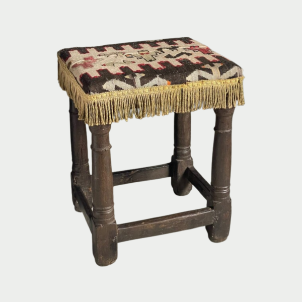 Oak Upholstered Stool 17th Century