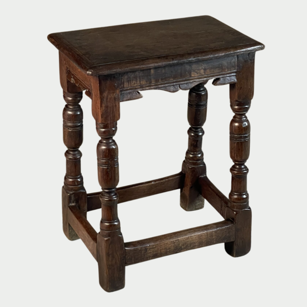 17th Century oak joined stool